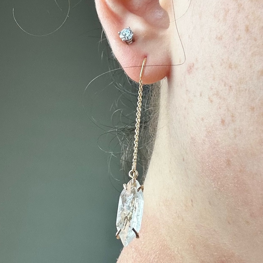 Quartz Crystal Threader Earrings